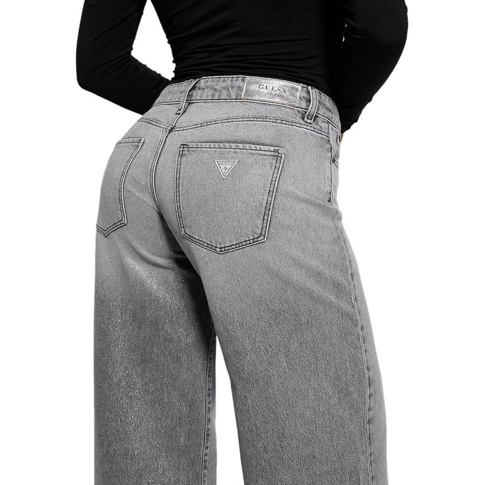 Guess Women's Mid-Rise Sexy Palazzo Shimmer Gray Jeans 25W x 30L - NEW - Picture 5 of 12